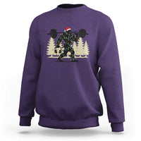 Bigfoot Gym Christmas Sweatshirt Funny Sasquatch Bodybuilding Weightlifting - Wonder Print Shop