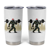 Bigfoot Gym Christmas Tumbler Cup Funny Sasquatch Bodybuilding Weightlifting - Wonder Print Shop