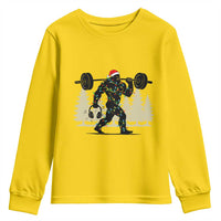 Bigfoot Gym Christmas Youth Sweatshirt Funny Sasquatch Bodybuilding Weightlifting - Wonder Print Shop