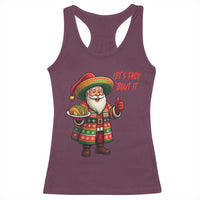 Funny Santa Taco Mexican Racerback Tank Top Let Us Taco About It - Wonder Print Shop