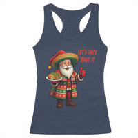 Funny Santa Taco Mexican Racerback Tank Top Let Us Taco About It - Wonder Print Shop