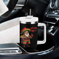 Funny Santa Taco Mexican Tumbler With Handle Let Us Taco About It - Wonder Print Shop