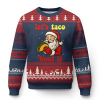 Funny Santa Taco Ugly Christmas Sweater Let Us Taco About It - Wonder Print Shop