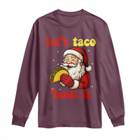 Funny Santa Taco Long Sleeve Shirt Let Us Taco About It - Wonder Print Shop