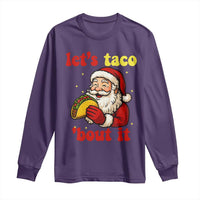 Funny Santa Taco Long Sleeve Shirt Let Us Taco About It - Wonder Print Shop