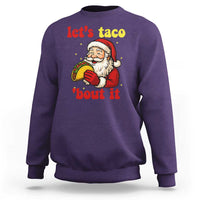 Funny Santa Taco Sweatshirt Let Us Taco About It - Wonder Print Shop