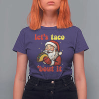 Funny Santa Taco T Shirt For Women Let Us Taco About It - Wonder Print Shop