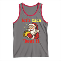 Funny Santa Taco Tank Top Let Us Taco About It - Wonder Print Shop