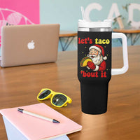 Funny Santa Taco Tumbler With Handle Let Us Taco About It - Wonder Print Shop