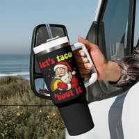 Funny Santa Taco Tumbler With Handle Let Us Taco About It - Wonder Print Shop