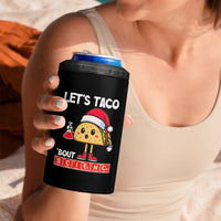 Funny Taco Mexican Christmas 4 in 1 Can Cooler Tumbler Let Us Taco About Science - Wonder Print Shop