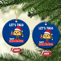 Funny Taco Mexican Xmas Ceramic Ornament Let Us Taco About Science - Wonder Print Shop