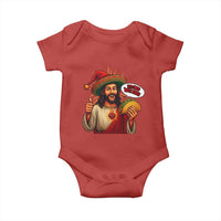 Funny Jesus Taco Mexican Baby Onesie Let Us Taco About Jesus - Wonder Print Shop