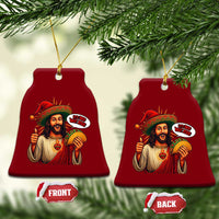 Funny Jesus Taco Mexican Ceramic Ornament Let Us Taco About Jesus - Wonder Print Shop