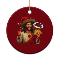 Funny Jesus Taco Mexican Ceramic Ornament Let Us Taco About Jesus - Wonder Print Shop