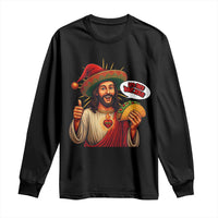 Funny Jesus Taco Mexican Long Sleeve Shirt Let Us Taco About Jesus - Wonder Print Shop