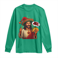 Funny Jesus Taco Mexican Long Sleeve Shirt Let Us Taco About Jesus - Wonder Print Shop