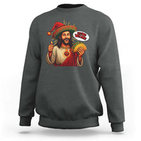 Funny Jesus Taco Mexican Sweatshirt Let Us Taco About Jesus - Wonder Print Shop