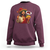 Funny Jesus Taco Mexican Sweatshirt Let Us Taco About Jesus - Wonder Print Shop