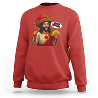 Funny Jesus Taco Mexican Sweatshirt Let Us Taco About Jesus - Wonder Print Shop