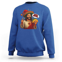 Funny Jesus Taco Mexican Sweatshirt Let Us Taco About Jesus - Wonder Print Shop