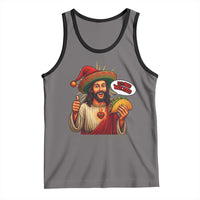 Funny Jesus Taco Mexican Tank Top Let Us Taco About Jesus - Wonder Print Shop