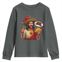 Funny Jesus Taco Mexican Youth Sweatshirt Let Us Taco About Jesus - Wonder Print Shop