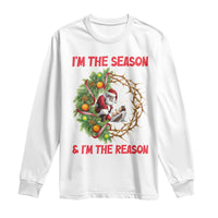 Santa Christmas Long Sleeve Shirt Baby Jesus Christian Xmas - Wonder Print Shop