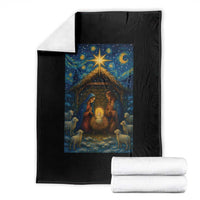 Jesus Christmas Throw Blanket Starry Night Nativity Scene Xmas - Wonder Print Shop