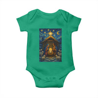 Jesus Christmas Baby Onesie Starry Night Nativity Scene Xmas - Wonder Print Shop