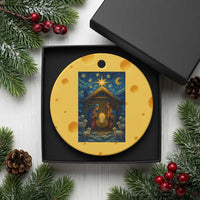 Jesus Xmas Ceramic Ornament Starry Night Nativity Scene Xmas - Wonder Print Shop