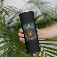 Jesus Christmas Skinny Tumbler Starry Night Nativity Scene Xmas - Wonder Print Shop