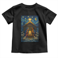Jesus Christmas Toddler T Shirt Starry Night Nativity Scene Xmas - Wonder Print Shop