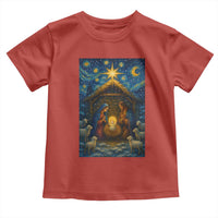 Jesus Christmas Toddler T Shirt Starry Night Nativity Scene Xmas - Wonder Print Shop