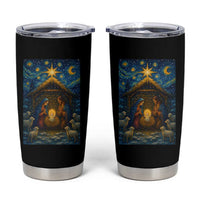 Jesus Christmas Tumbler Cup Starry Night Nativity Scene Xmas - Wonder Print Shop