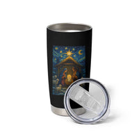 Jesus Christmas Tumbler Cup Starry Night Nativity Scene Xmas - Wonder Print Shop