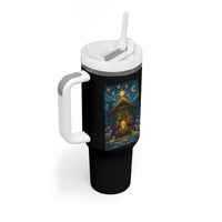 Jesus Christmas Tumbler With Handle Starry Night Nativity Scene Xmas - Wonder Print Shop