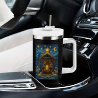 Jesus Christmas Tumbler With Handle Starry Night Nativity Scene Xmas - Wonder Print Shop