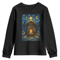 Jesus Christmas Youth Sweatshirt Starry Night Nativity Scene Xmas - Wonder Print Shop
