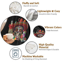 Cinco De Mayo Christmas Throw Blanket Mexican Sugar Skull Sombrero Tequila Party - Wonder Print Shop