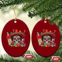 Cinco De Mayo Xmas Ceramic Ornament Mexican Sugar Skull Sombrero Tequila Party - Wonder Print Shop