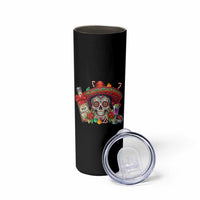 Cinco De Mayo Christmas Skinny Tumbler Mexican Sugar Skull Sombrero Tequila Party - Wonder Print Shop
