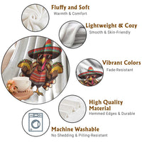 Funny Thanksgiving Turkey Throw Blanket Taco Mexican Christmas - Wonder Print Shop