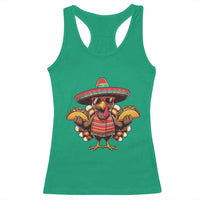Funny Thanksgiving Turkey Racerback Tank Top Taco Mexican Christmas - Wonder Print Shop