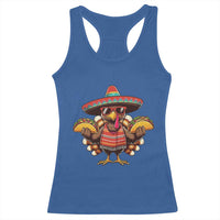 Funny Thanksgiving Turkey Racerback Tank Top Taco Mexican Christmas - Wonder Print Shop