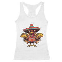 Funny Thanksgiving Turkey Racerback Tank Top Taco Mexican Christmas - Wonder Print Shop