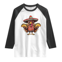 Funny Thanksgiving Turkey Raglan Shirt Taco Mexican Christmas - Wonder Print Shop