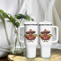 Funny Thanksgiving Turkey Tumbler With Handle Taco Mexican Christmas - Wonder Print Shop