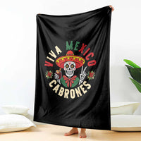 Viva Mexico Cabrones Throw Blanket Mexican Skull Christmas - Wonder Print Shop