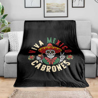 Viva Mexico Cabrones Throw Blanket Mexican Skull Christmas - Wonder Print Shop